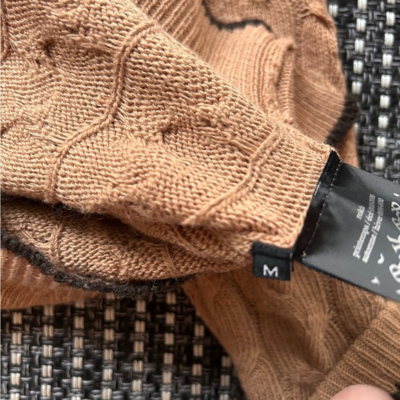 ROKH CABLE KNIT WITH TIE DETAIL TOFFEE - Picture 6 of 6